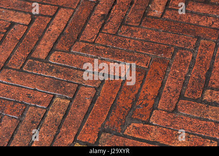 Aus rotem Backstein Straße Pflaster. Stockfoto