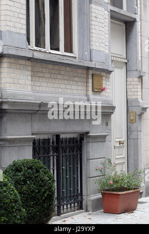 Die Wiege der Filmschauspielerin Audrey Hepburn in der Gemeinde Ixelles Brüssel Belgien 4. Mai 1929. 48 Rue Keyenveld Stockfoto