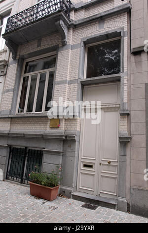 Die Wiege der Filmschauspielerin Audrey Hepburn in der Gemeinde Ixelles Brüssel Belgien 4. Mai 1929. 48 Rue Keyenveld Stockfoto