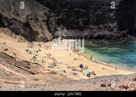 Eine wunderschöne Lagune auf die Papagayo-Strände auf Lanzarote Stockfoto