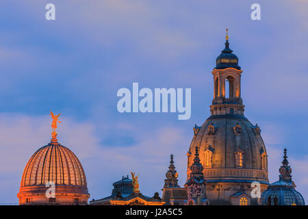 Die Frauenkirche (Liebfrauenkirche), eine evangelisch-lutherische Kirche in Dresden, der Hauptstadt des deutschen Bundeslandes Sachsen Stockfoto