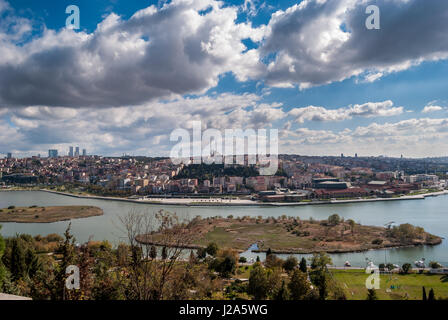 Überblick über Istanbul und das Goldene Horn (Halic) von Pierre Loti-Hügel Stockfoto