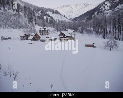 Häuser in Schneeberge Stockfoto