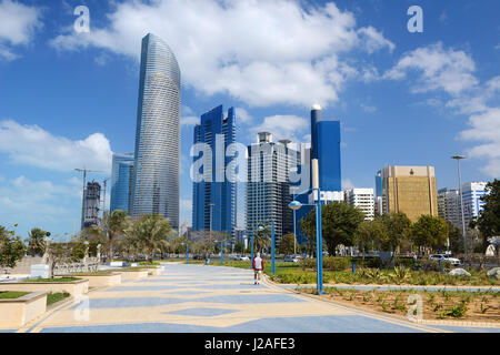 Uferpromenade Corniche in Abu Dhabi, Vereinigte Arabische Emirate, Naher Osten Stockfoto