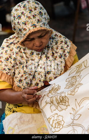 Indonesien, Java, Yogyakarta, Batik-Manufaktur Stockfoto