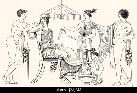 Dekorieren die Braut im antiken Griechenland Stockfoto