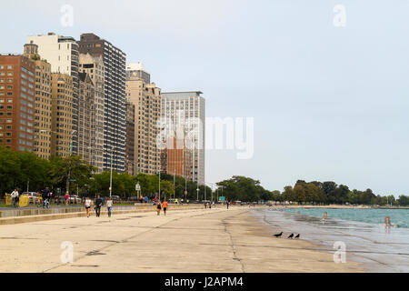 Entlang Lake Michigan und Chicago, Illinois, Vereinigte Staaten von Amerika Stockfoto