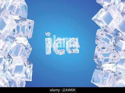 Vektor-Illustration mit Verlaufsgitter gemacht. Hintergrund mit Eiswürfeln Stock Vektor