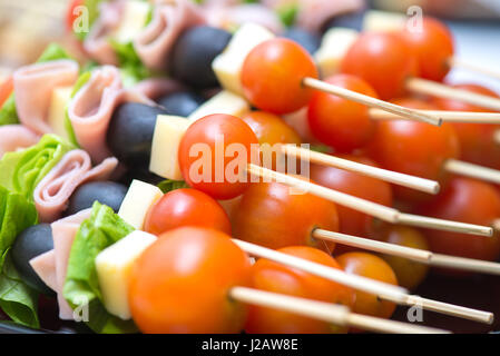 Vorspeisen-Mix zur Hochzeit Zeit Stockfoto