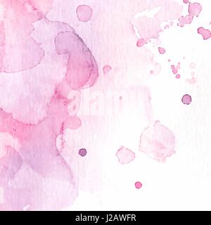 Abstrakte Aquarell rosa Fleck auf weißem Hintergrund, Vektor-Illustration. Stock Vektor