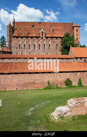 Marienburg in Polen, Europa, Hochschloss, UNESCO-Weltkulturerbe, mittelalterliche Festung von Kinghts Orden Stockfoto