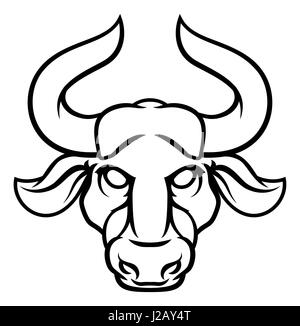 Astrologie Horoskop Tierkreiszeichen, Taurus Stier Kreissymbol Stockfoto