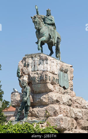 Statue von Rey Jaume I am Plaza D´Espanya in Palma De Mallorca, Spanien Stockfoto