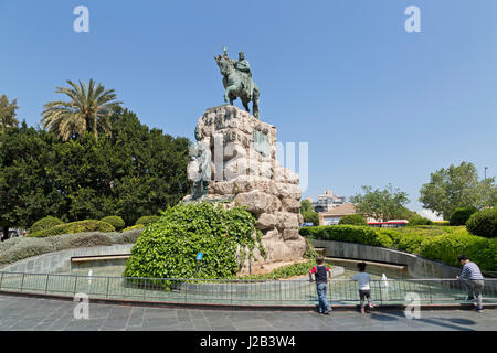 Statue von Rey Jaume I am Plaza D´Espanya in Palma De Mallorca, Spanien Stockfoto