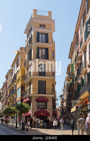 Häuser in der Altstadt von Palma De Mallorca, Spanien Stockfoto