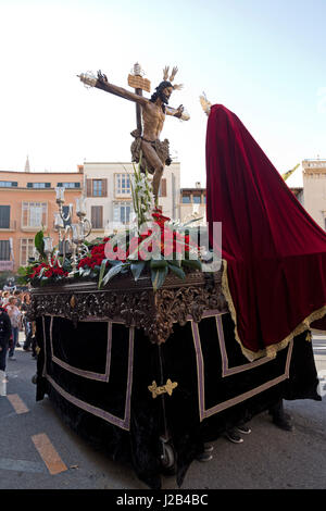 Karfreitags-Prozession am Placa St. Francisco in Palma De Mallorca, Spanien Stockfoto