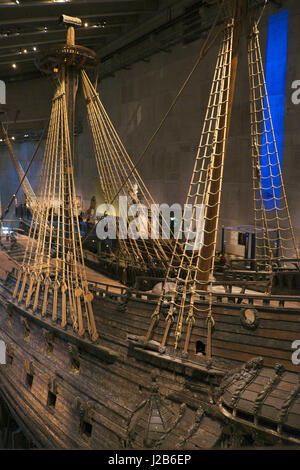 Das Vasa-Schiff im Inneren das Vasa Museum in Stockholm, Schweden Stockfoto