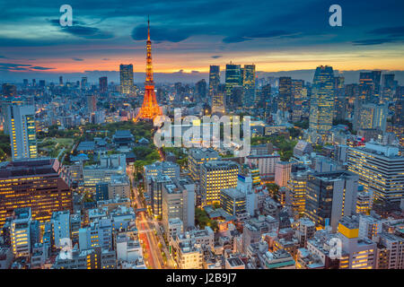 Tokyo. Stadtbild Bild von Tokio, Japan während des Sonnenuntergangs. Stockfoto