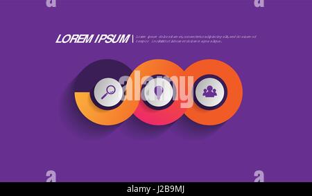 Infografik Geschäftskonzept - Vektor-Set der Infografik Elemente im flachen Design-Stil für Präsentation, Broschüre, Website. Vektor-Icons set. Stock Vektor