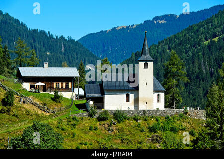 Evangelische Kirche Neukirch, Safiental, Graubünden, Schweiz Stockfoto