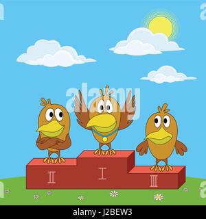 Langebaan Vögel auf Sockel Stock Vektor