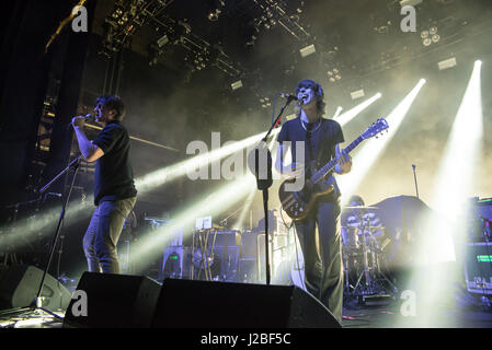 Britische Indie-Rock-Band Kohl, führen Sie auf der Bühne im O2 Forum Kentish Town. Das Lineup besteht aus Lee Broadbent, Joe Martin, Eoghan Clifford, Stephen Evans und Asa Morley. (Foto: Alberto Pezzali/Pacific Press) Stockfoto