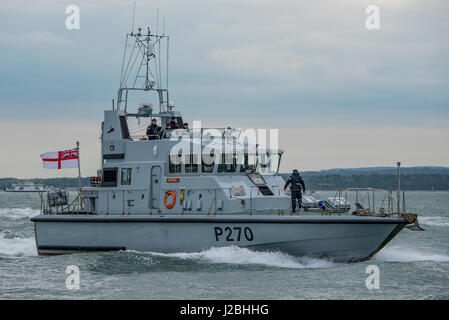 HMS Biter (P270) in Portsmouth, Großbritannien am 24. April 2017. Stockfoto