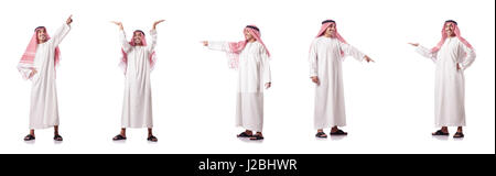 Arabische Mann Drücken der virtuellen Tasten Stockfoto