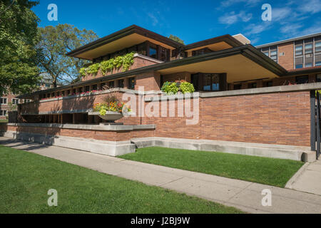 CHICAGO, IL -20 Sep 2015 - gebaut im Jahre 1910, Frederick C. Robie House, von amerikanischen Architekten Frank Lloyd Wright entworfen Stockfoto