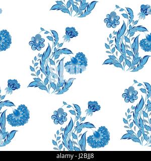 Nahtloser Vektor Handzeichnung Blüten im Stil der Chinoiserie für Scrapbooking, speichern das Datum Karte, Postkarte, Flyer oder Hochzeitseinladung, Tapete, Geschenkpapier, Hintergrund Stock Vektor