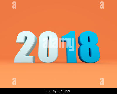 Neue Jahr 2018 - 3D gerenderten Bild Stockfoto