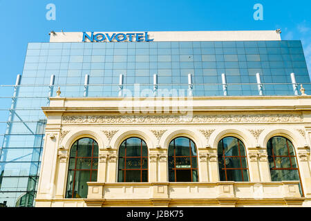 Bukarest, Rumänien - 6. Mai 2015: Novotel ist eine mittelgroße Hotelmarke innerhalb der Accor Gruppe befindet sich im Geschäftsviertel und touristischen Ziel Stockfoto