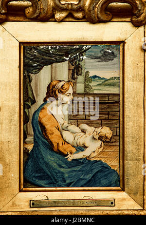 Italien Abruzzen Loreto Aprutino - Acerbo Keramik von Castelli Museum-"Madonnina" Carmine Gentile 1678-1763 Stockfoto