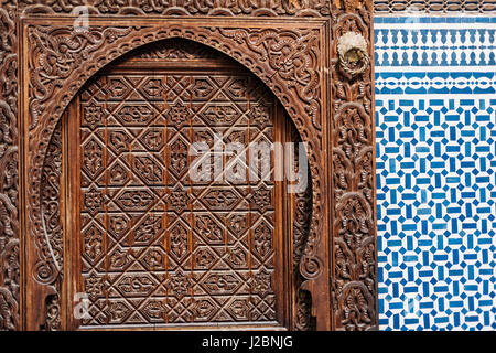 Innenraum des Musee Riad Belghazi, Fes, Marokko, Nordafrika Stockfoto