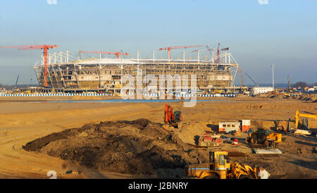 Bau eines Sportstadions, ob'eta, Bau des Stadions Stockfoto