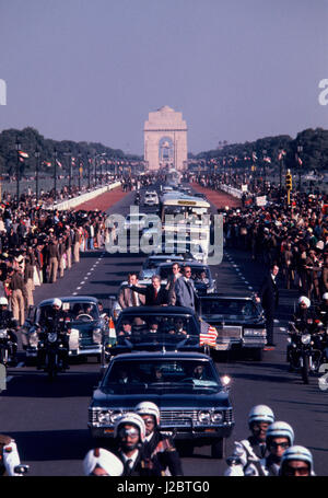 Die Parade vom Flughafen in New Delhi, als Präsident Carter besucht Indien am 1. Januar 1978 Stockfoto