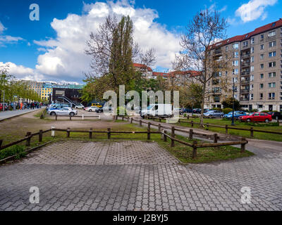 Parkplatz, wo Hitlers Bunker, befand sich in Berlin, Deutschland Stockfoto