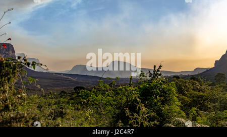 Sonnenuntergang in Chapada Diamantina Nationalpark - Bahia, Brasilien Stockfoto