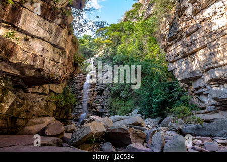 Moskito-Wasserfall in Chapada Diamantina - Bahia, Brasilien Stockfoto