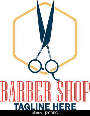 Barber Shop-Logo mit Text Platz für Ihr Slogan / Motto, Vektor-Illustration Stock Vektor