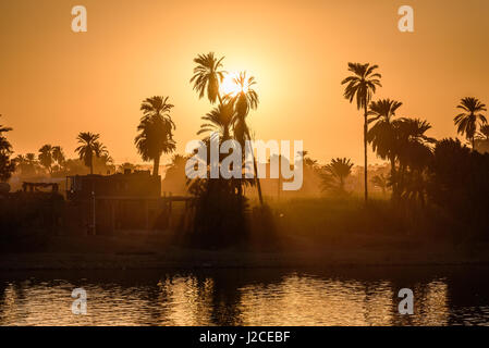 Ägypten, Aswan Governorate, Edfu, Kreuzfahrt auf dem Nil von Assuan nach Luxor Stockfoto