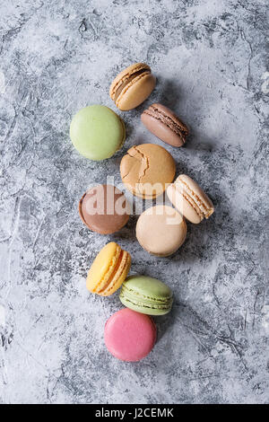 Vielzahl von französischen Dessert-Makronen Stockfoto