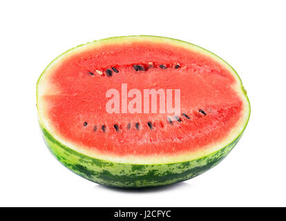 Die Hälfte der Wassermelone isoliert auf weißem Hintergrund Stockfoto