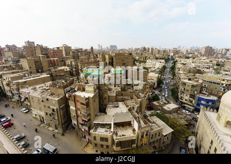 Ägypten, Kairo Governorate, Kairo, Blick vom Minarett der Ibn-Tulun-Moschee Stockfoto