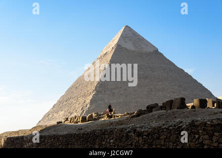 Ägypten, Gizeh Gouvernement, Gizeh, die Pyramiden von Gizeh sind UNESCO-Welterbestätten Stockfoto