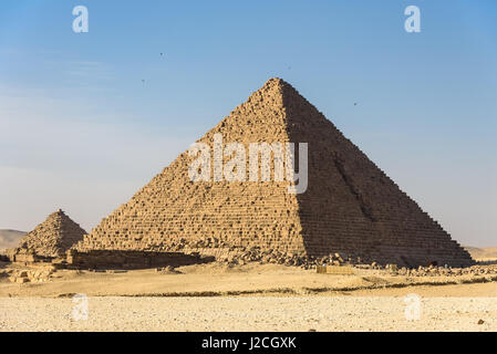 Ägypten, Gizeh Gouvernement, Gizeh, die Pyramiden von Gizeh sind UNESCO-Welterbestätten Stockfoto