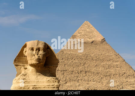 Ägypten, Gizeh Gouvernement, Gizeh, die Pyramiden von Gizeh sind UNESCO-Welterbestätten Stockfoto