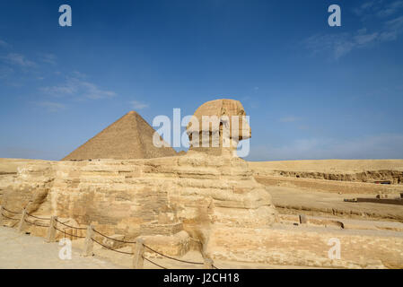 Ägypten, Gizeh Gouvernement, Gizeh, die Pyramiden von Gizeh sind UNESCO-Welterbestätten Stockfoto