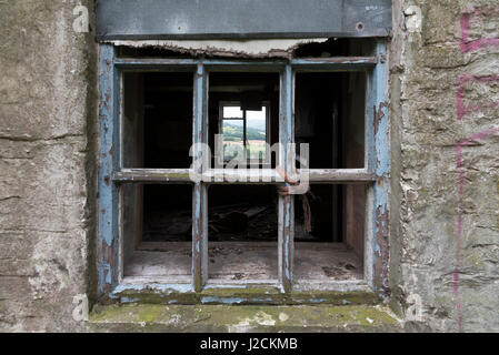 Eine einsame Bauernhaus mit Blick auf die Wye Valley, Wales Stockfoto