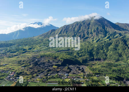 Indonesien, Bali, Kabliaten Bangli, Berglandschaft am Vulkan Batur Stockfoto